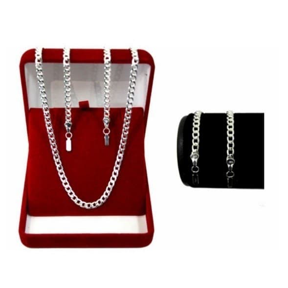 Corrente E Pulseira Banhado Prata 925 Masculina 60 cm 4mm Para presente