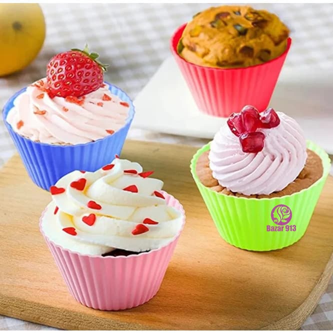 Kit 12 Pecas Forminha De Silicone Forma Assadeira Para Cupcake Capcake Mini Bolo - Air Fryer