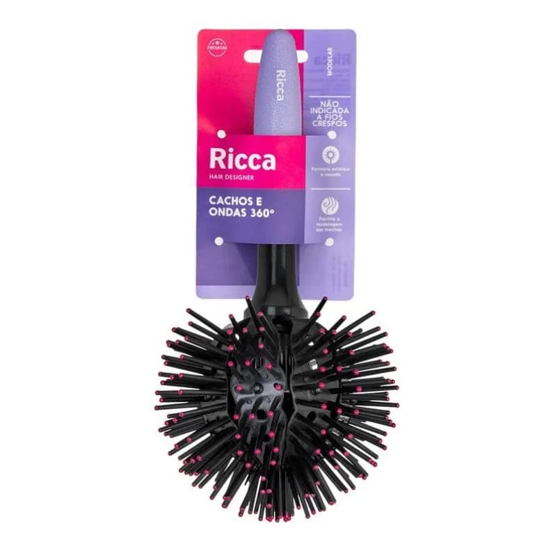 Ricca Hair Designer Escova Twist 3D Cachos e Ondas 360° Ref 924