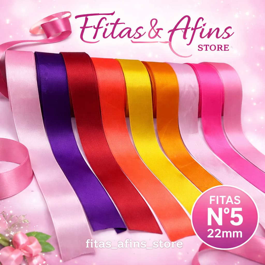 Fita Cetim N5 25mm Rolo Econômico 23m/45m - Atacado para Artesanato e Decoração