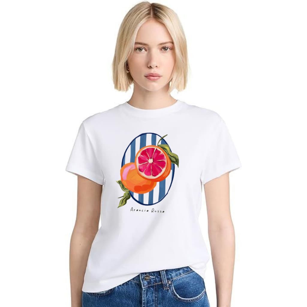 Camiseta Camisa T-shirt  Feminina 100% Algodão Laranja Premium Plus Size Blusa
