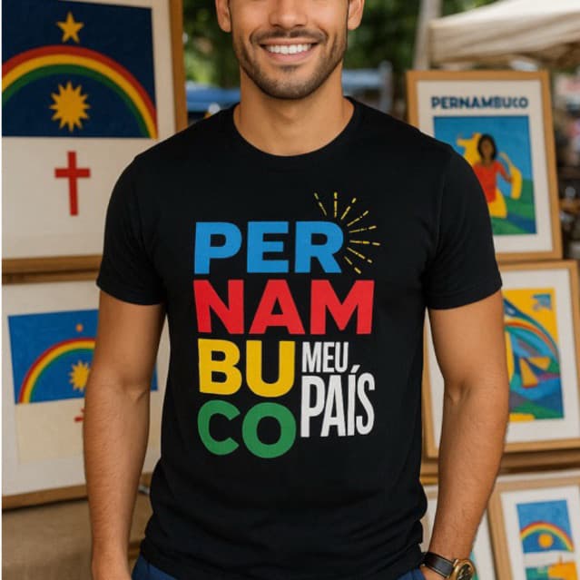 Camiseta Premium 100% Algodão Pernambuco Meu País Camisa Carnaval Nordeste 2026
