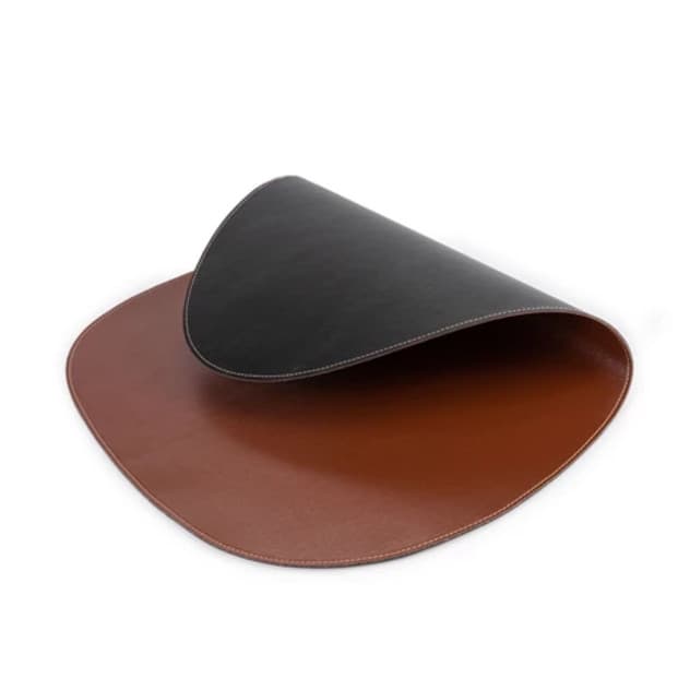 Jogo Americano Sousplat Organico Dupla Face Couro Sintetico Costurado Mesa Posta