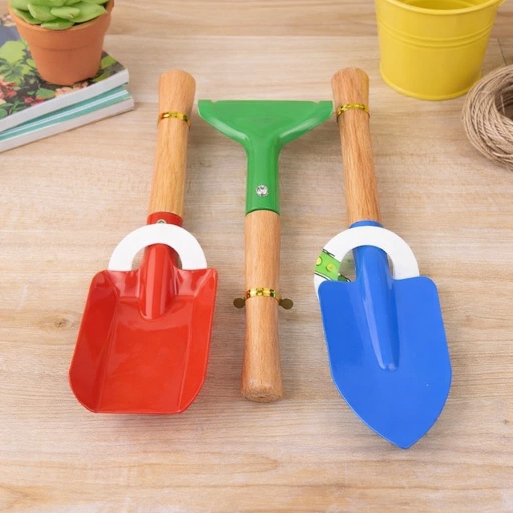 kit Jardinagem Pá Espátula De Jardim 3pcs Mini Cor Ferramenta De Ferro Resistente Brinquedo Praia