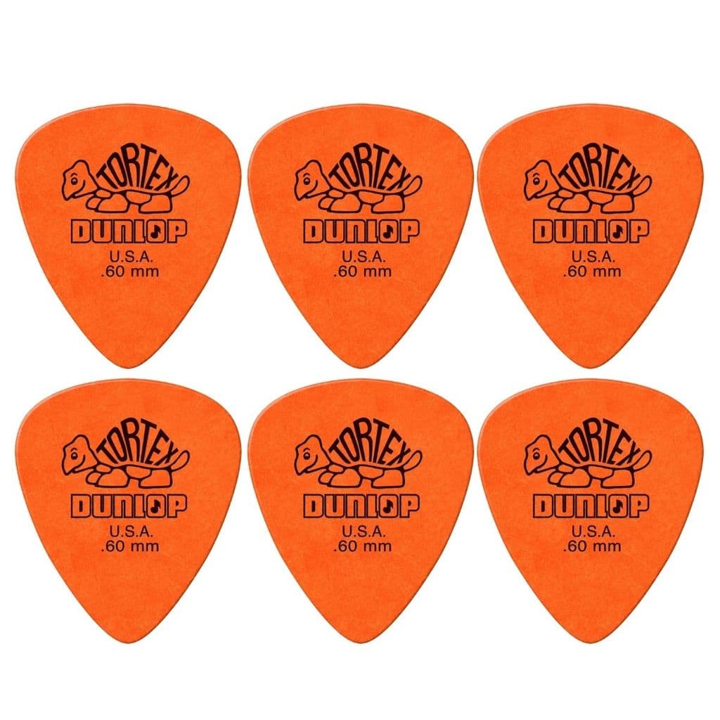 KIT 6 PALHETAS DUNLOP ORIGINAL AMERICANA TORTEX .60MM 418R60