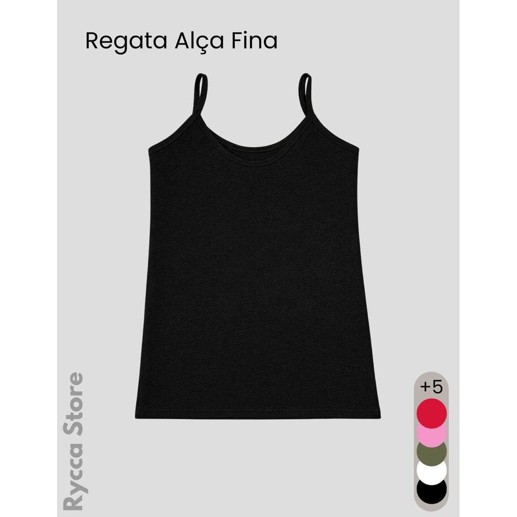 Regata Feminina Unitária Com Alça Fina Básica Diário Casual Moda Feminina Praia Academia Essencial