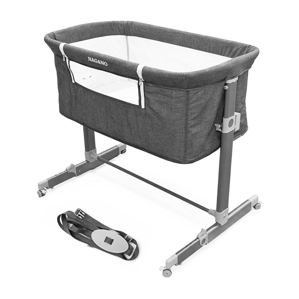 Berço Portátil Moisés Cercado 0-15kg Desmontável Co-Bed com Bolsa de Transporte CinzaAzul