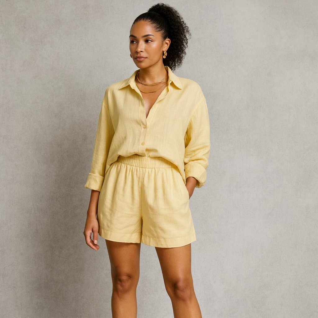 Conjunto Ares - Camisa e Shorts em Tecido Soltinho