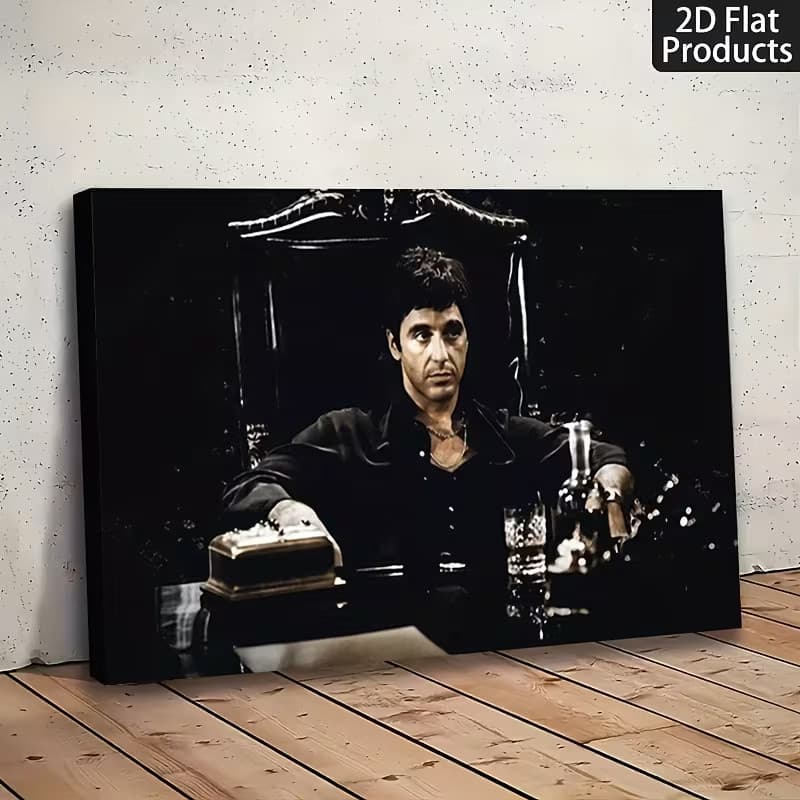 Quadro Decorativo Cinema Scarface Tony Montana no Trono