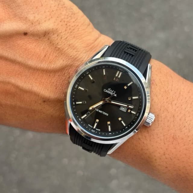 Mega promoção Relógio Masculino  de luxo Carrera Tag quartz Design Sofisticado pulseira de borracha +caixa