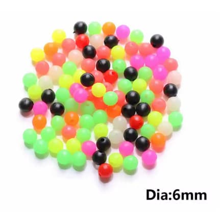 Acessórios de pesca contas conjunto sortido 6mm plástico duro plana redonda miçangas para pesca atado pesca