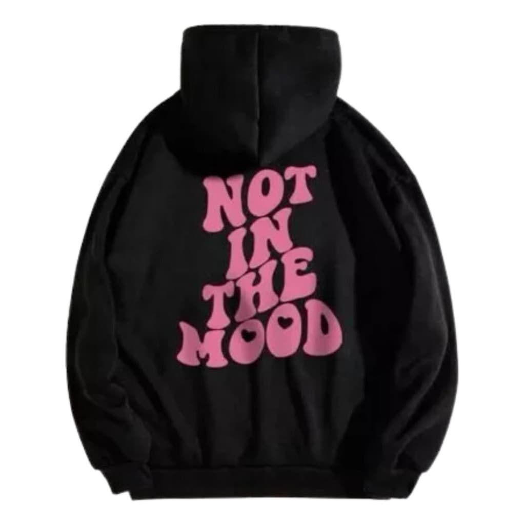 Moletom Canguru Feminino Letter Not In The Mood Flanelado - BT418