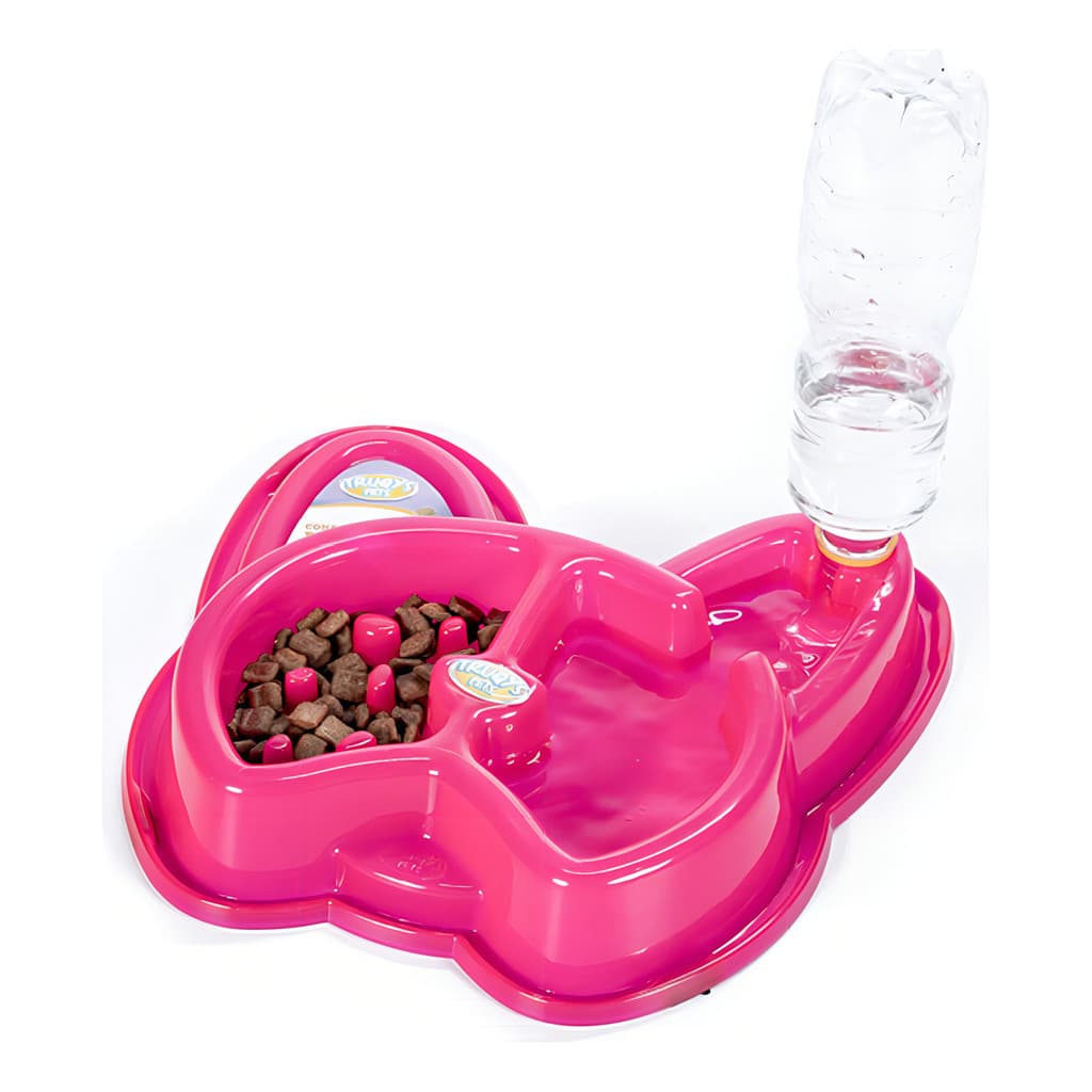Bebedouro E Comedouro Para Cães Truqys Pet - Dogger 3em1 Cor Rosa