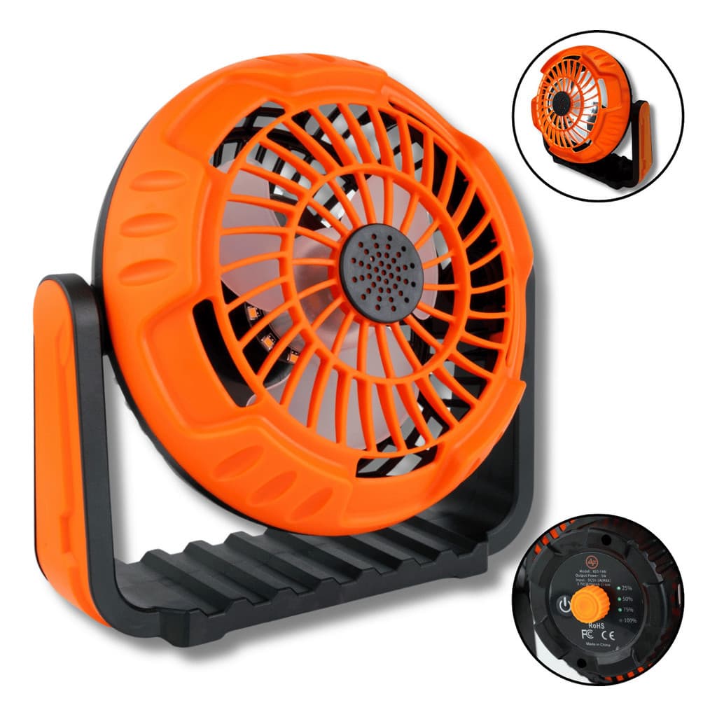 Ventilador Portátil para Camping Recarregável com LED Mesa X60 – Albatroz Fishing