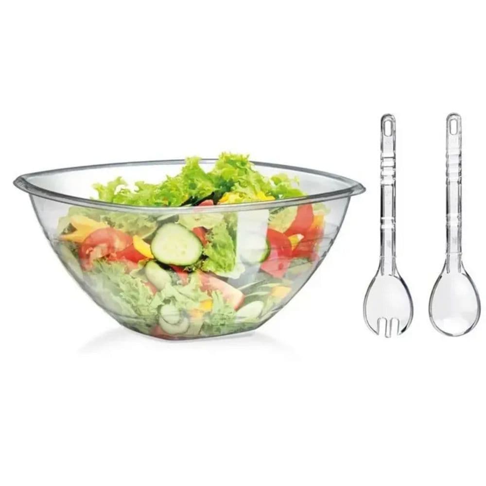 SALADEIRA ACRÍLICO 3 PEÇAS VERSÁTIL