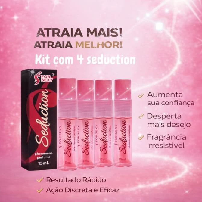 Seduction com Feromônios Kit com 4 Unidades – Conquiste com Elegância Envolvente e Atração