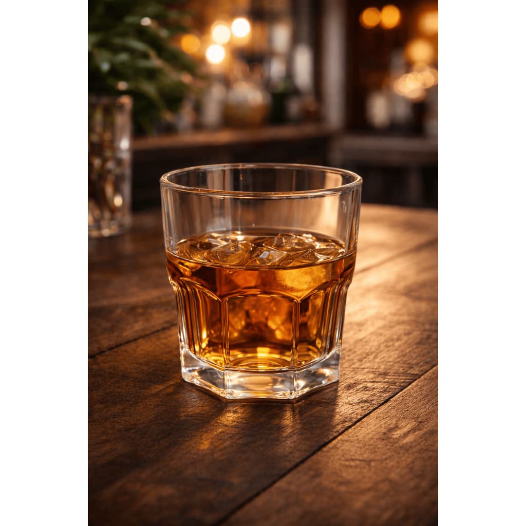 Jogo 6 Copos De Whisky Dose Luxo Vidro Baixo Cristal Transparente 300ML