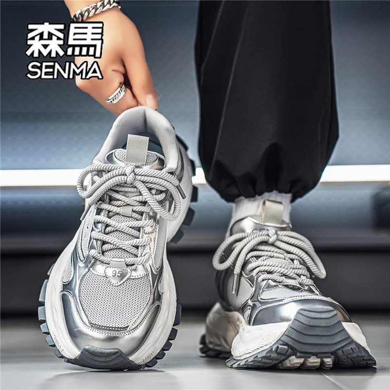 Senma outono sapatos masculinos 2026 novo estilo de venda quente sapatos papai masculino correndo All-match de sola gros