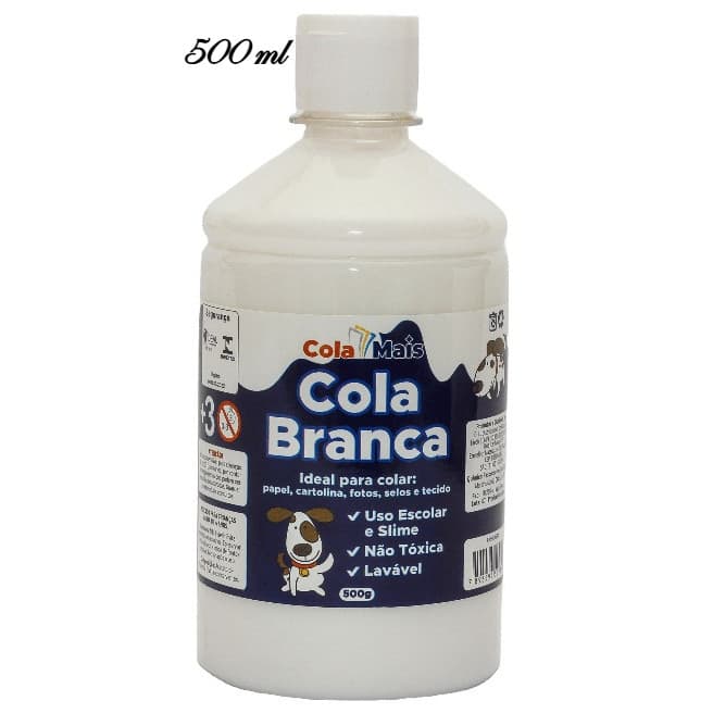 Cola Branca PVA 500g Extra Forte Secagem Rápida Atóxica Artesanato Escolar - Envio Imediato