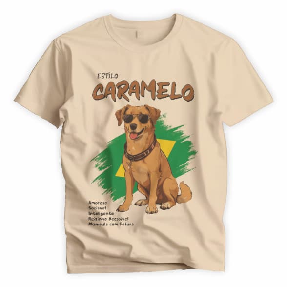 Camiseta Streetwear Vintage Unissex Estilo Cachorro Caramelo  100% Algodão Envio Imediato