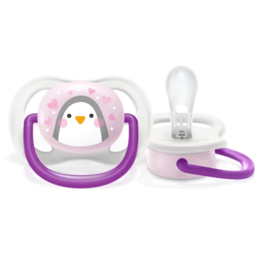 Chupeta Ultra Air Menina Animais Pinguim  0-6 meses - Avent