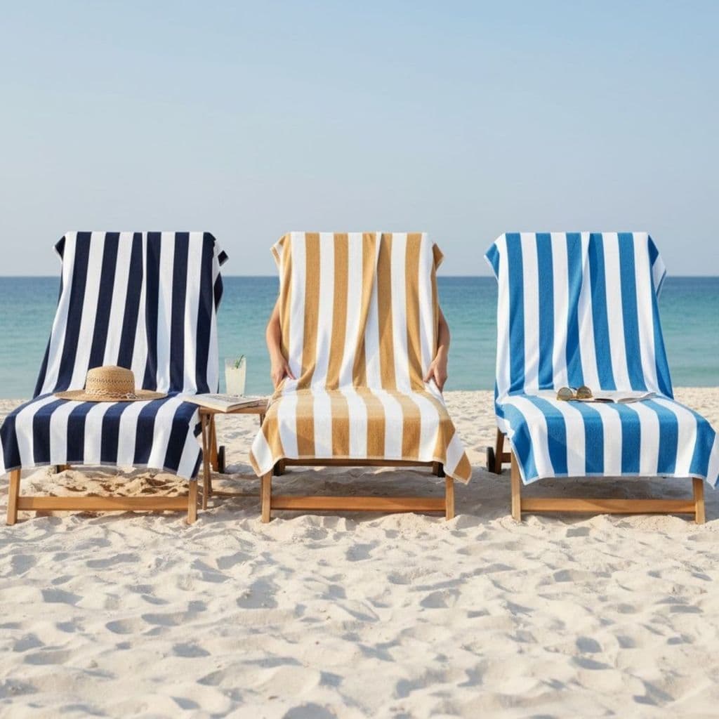 Toalha de Praia Piscina Listras Ibiza Teka 86x160cm Resistente ao cloro