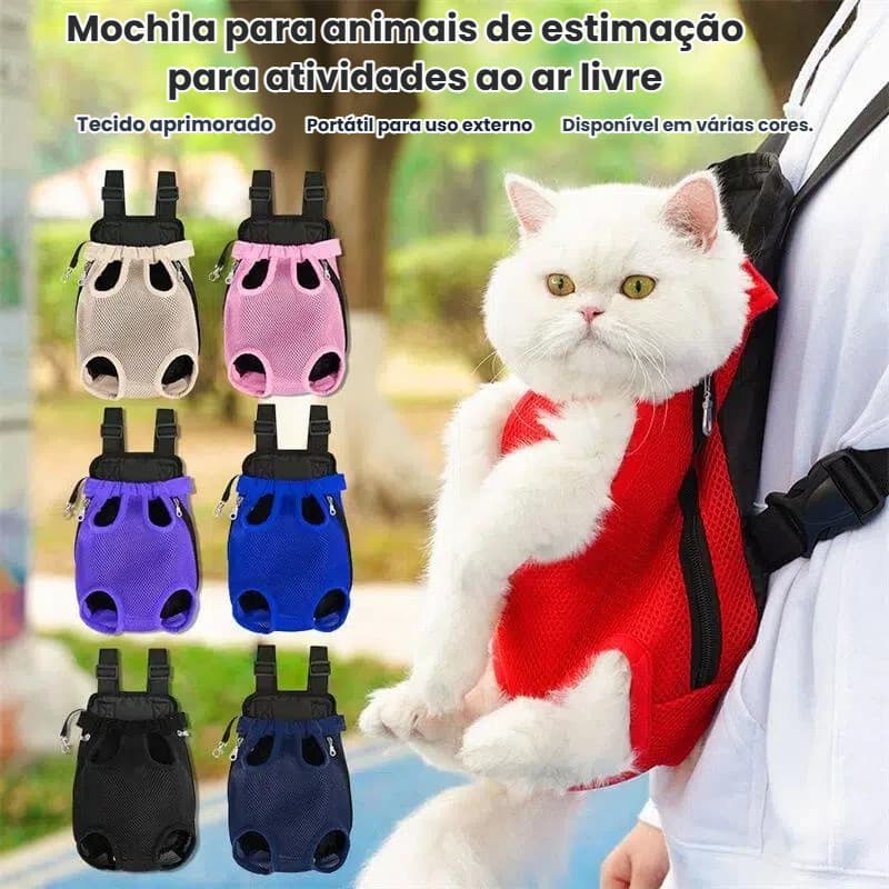 Bolsa Canguru Transporte De Pet Gato Cão Cachorro Mochila Visão Panorâmica Passeio Confortável Xuyuan