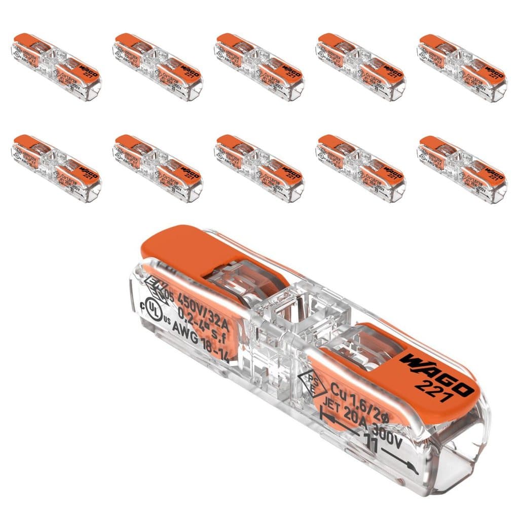 Kit 10 Conector De Emenda Alavanca Borne 221-2411 4mm 32a