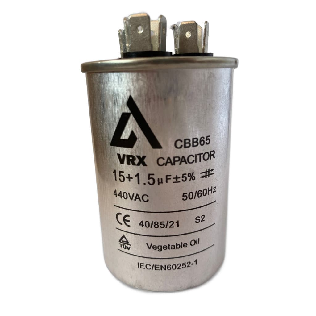 Capacitor Duplo Vrx Cbb65 15+1,suf 440v (ac) 440v