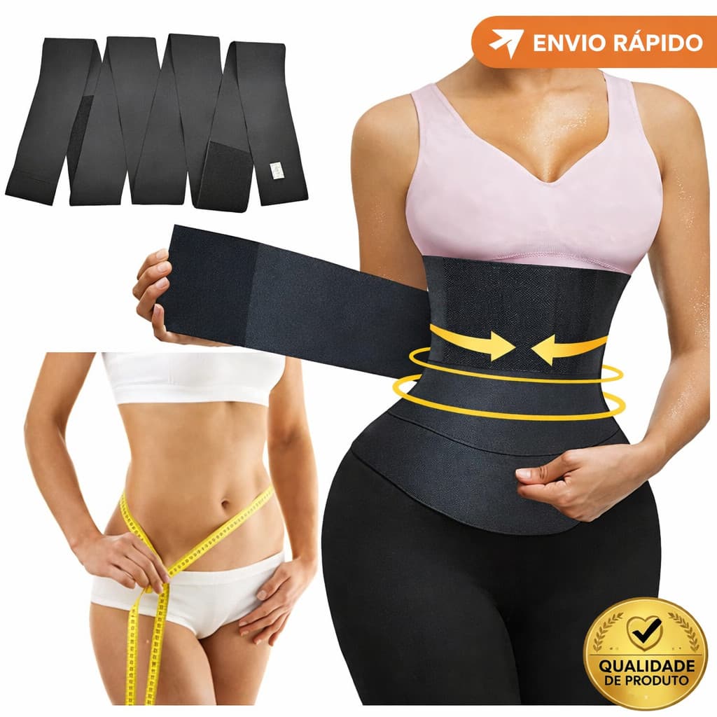 Cinta Modeladora 5 Metros Faixa Abdominal Pos Parto Alta Compressao Redutora Medidas Cintura