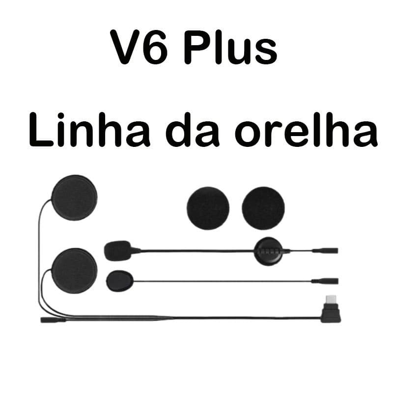 Fone De Ouvido Bluetooth para motocicleta v6 plus Acessórios para fone de ouvido