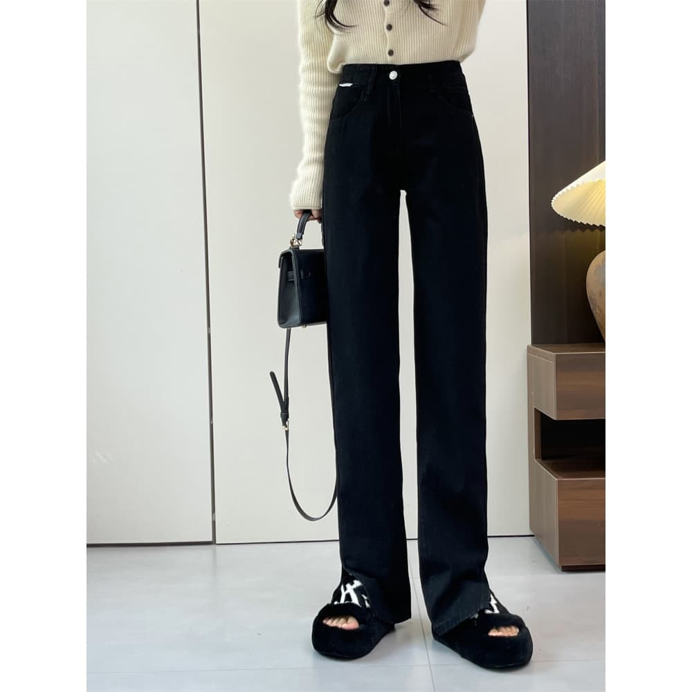 Huiyige verão feminino cintura alta calças Jeans versão coreana solta calças casuais denim calças retas calças cigarro