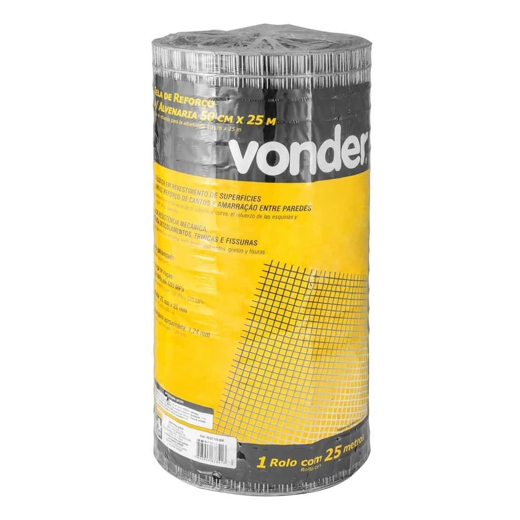 Tela De Reforço Para Alvenaria 0,50m X 25m Fachada Vonder 127/220v