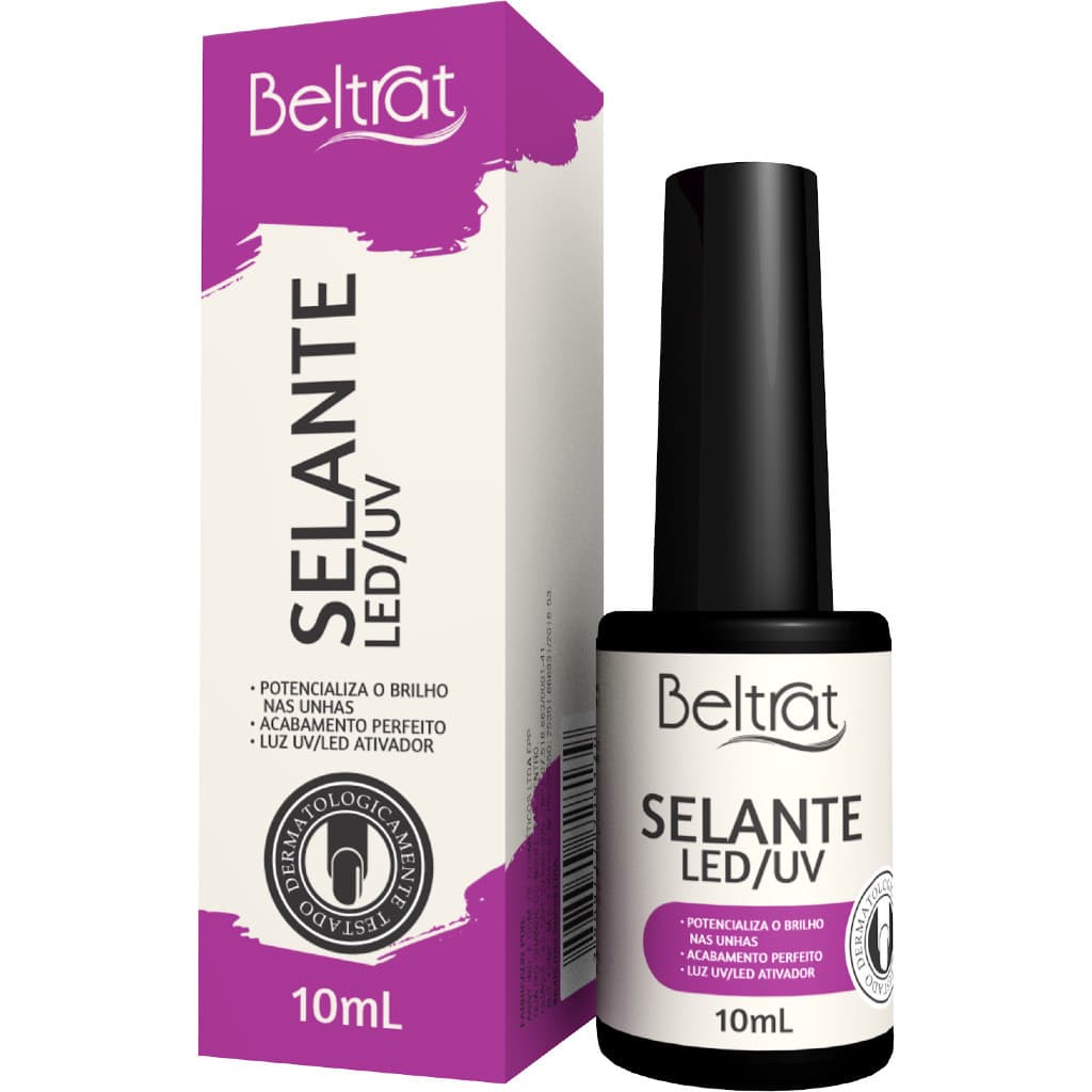Top Coat Selante Beltrat Led Uv 10ml Clear Transparente Sem Goma No Wipe Para Alongamento De Unhas