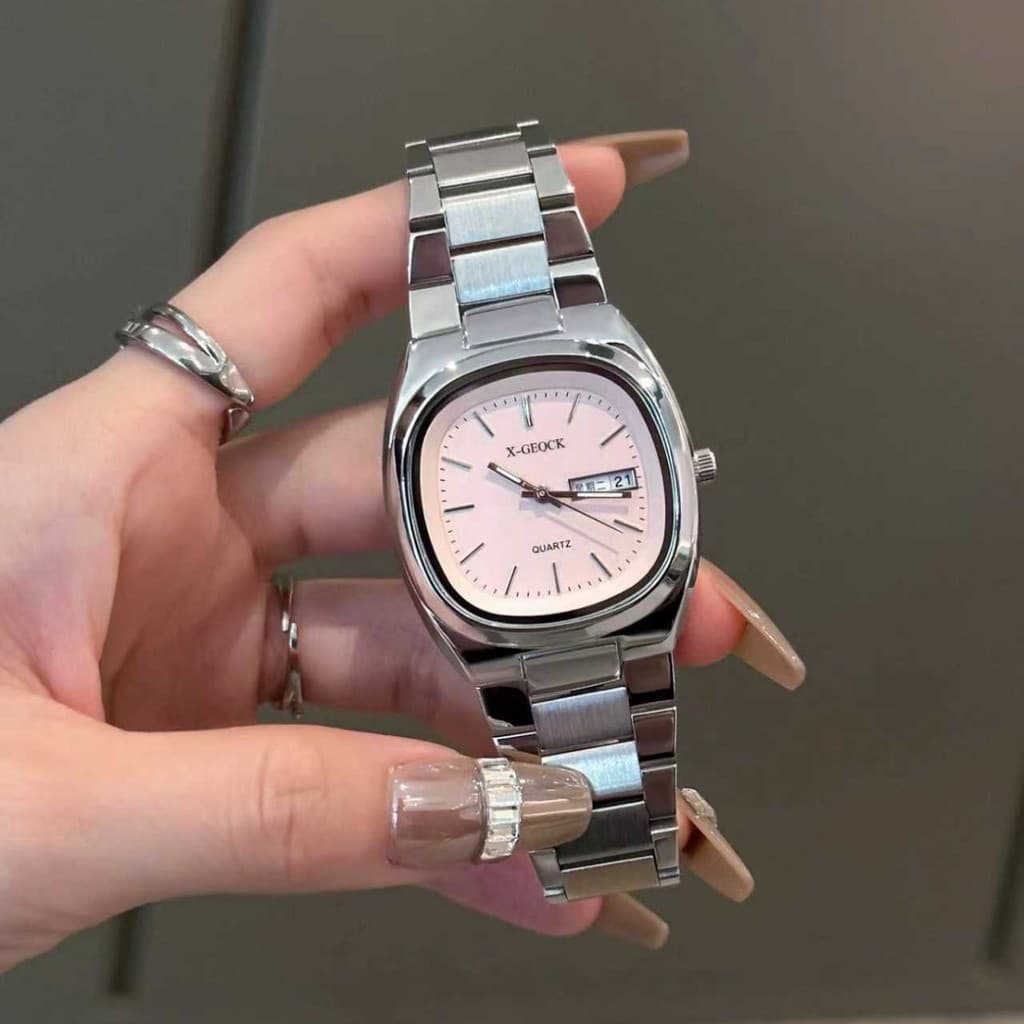 Relógio Feminino Retrô Minimalista , Elegante , Mostrador Quadrado , À Prova D'água , Com Calendário , Escritório , Desl