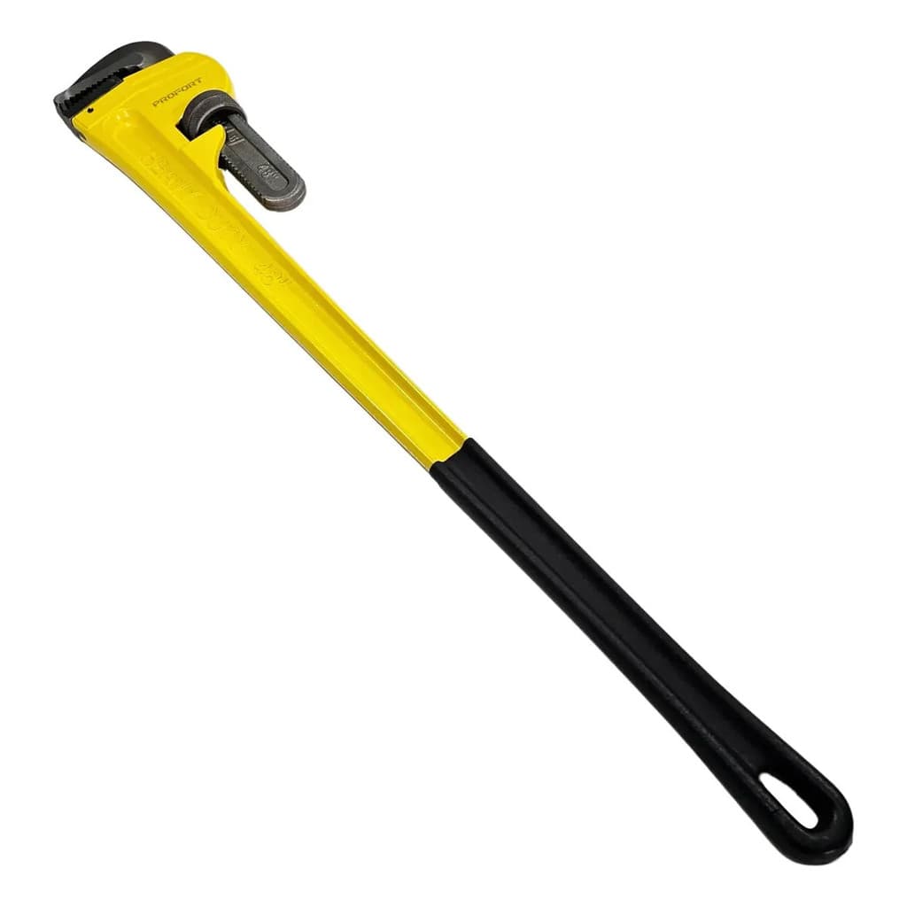 Chave De Grifo Profissional 48 Pol Aço Carbono Mordente Temperado Alta Resistência