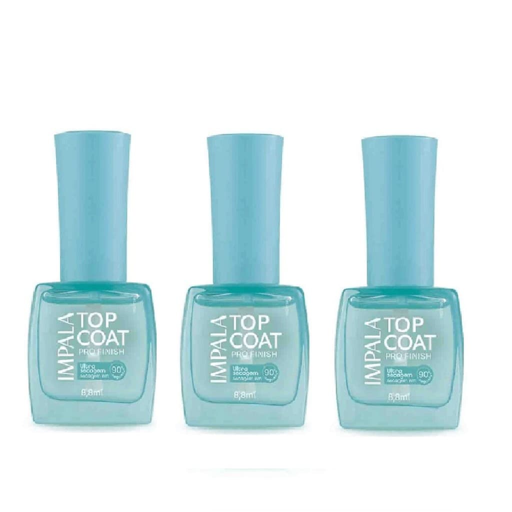 Impala Top Coat Pro Finish Ultra Secagem 8,8ml Kit 3u