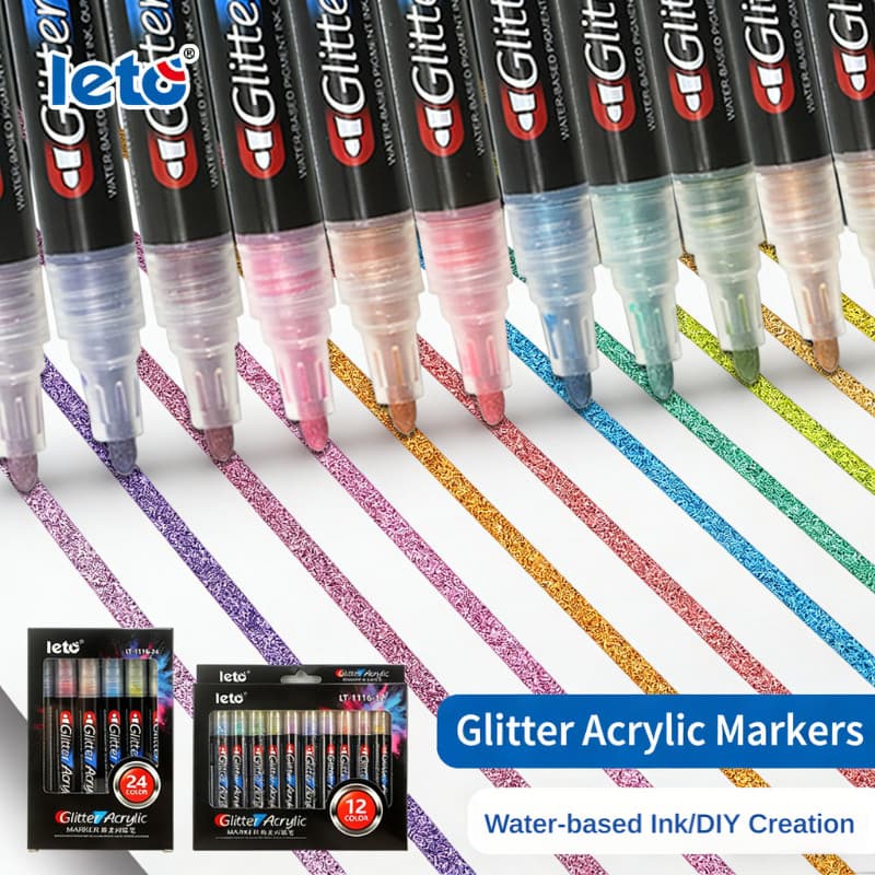 Conjunto de marcadores acrílicos perolados, marcador de tinta de criação diy, caneta aquarela pintada à mão