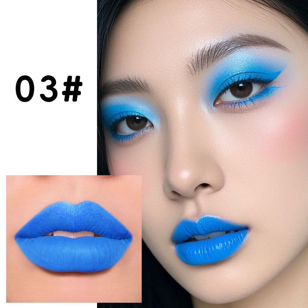 Cos Spoof Color Azul Batom Fosco Branco Vampiro Preto Estudante Halloween Gótico Roxo Batom