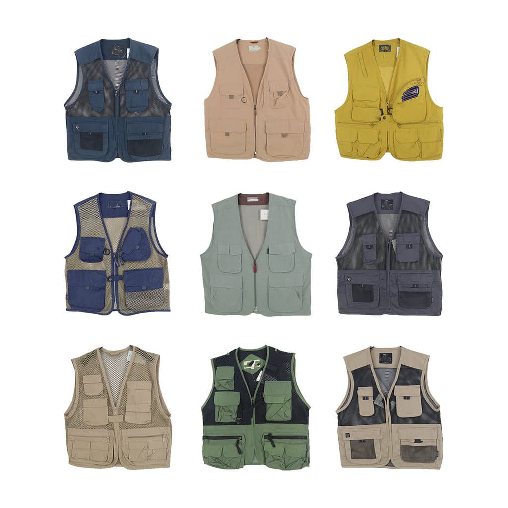 Estilo Natural vintage vintage colete de pesca masculino Multi-bolso colete tático ferramentas fotografia colete feminin