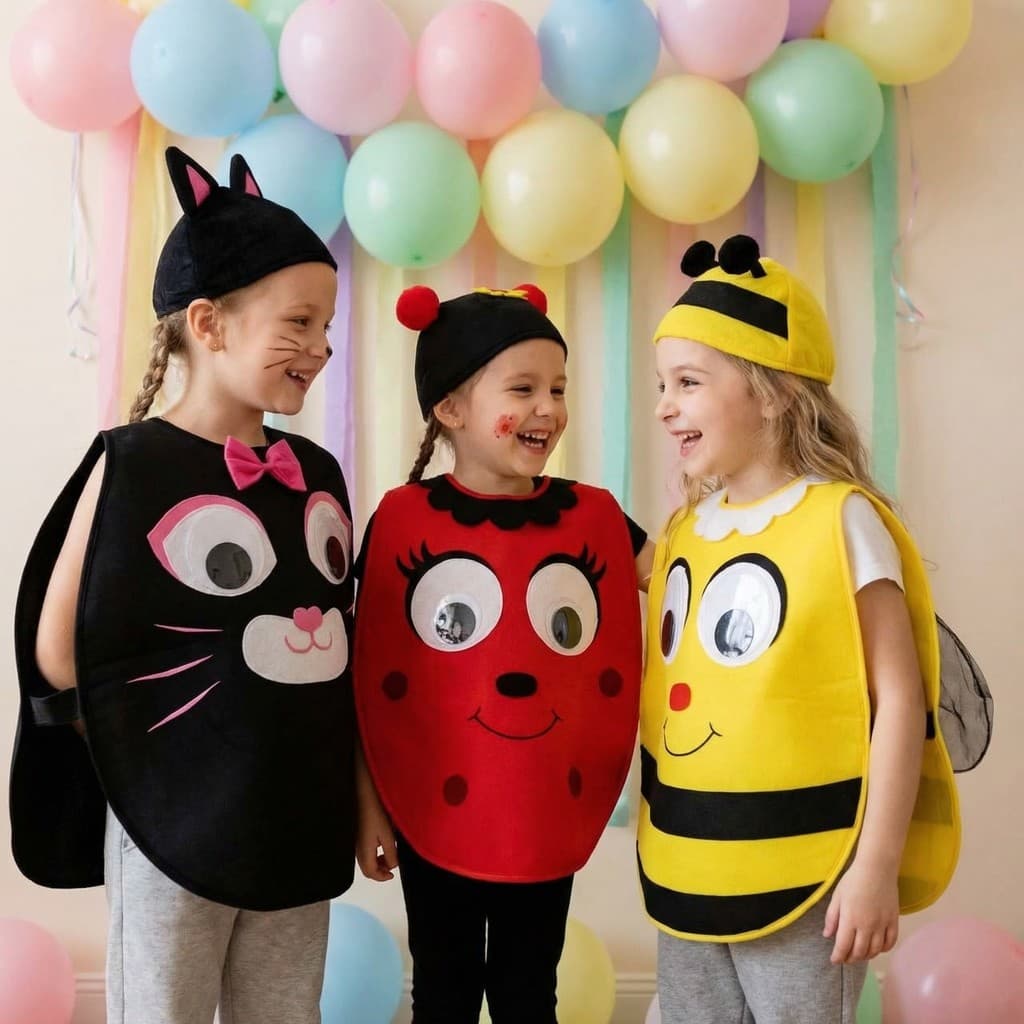 Fantasia Infantil para Teatro e Cosplay / Conjunto fantasia Gato e Inseto Abelha / Festa Infantil