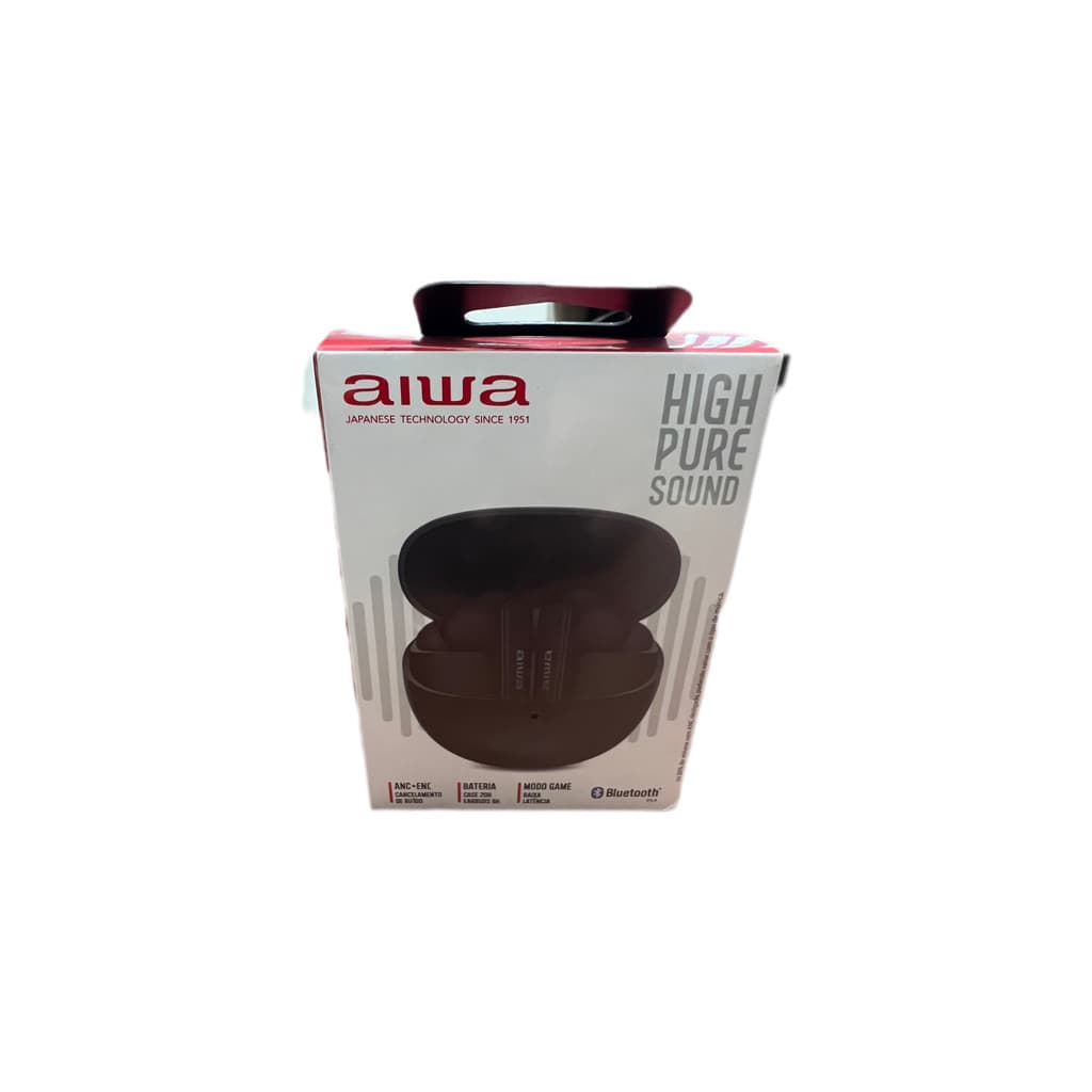 Fone De Ouvido Eardbud Aiwa Aws-eb-04-b Bluetooth Ipx4 Preto