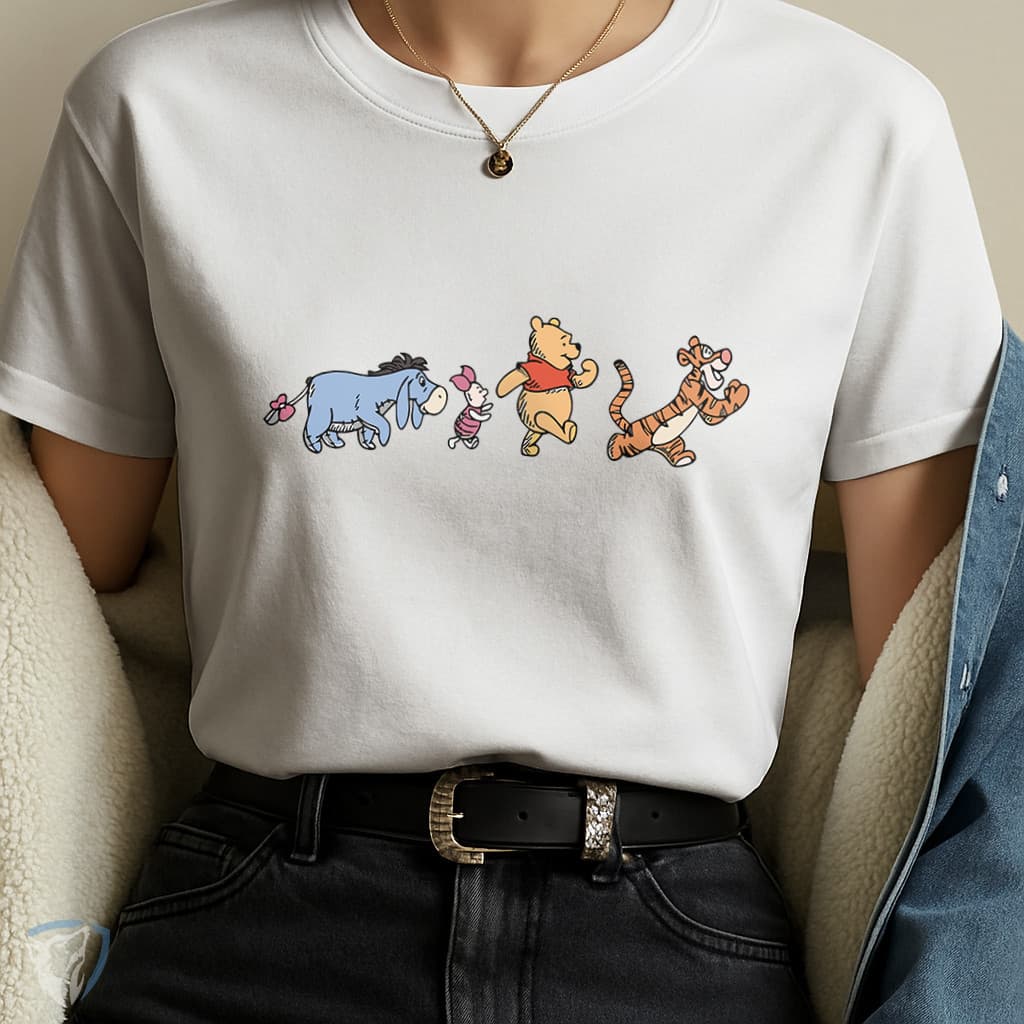 Camiseta Ursinho do Bosque Turma Do Ursinho Pooh Companheiros Divertidos e Fofos