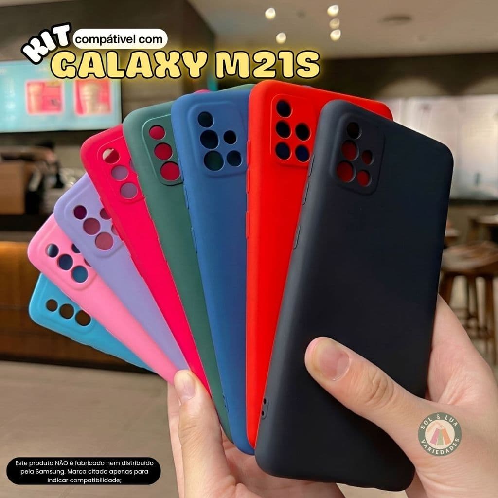 Kit Capa Capinha compatível com Galaxy M21s + Película 3D Cerâmica Privacidade