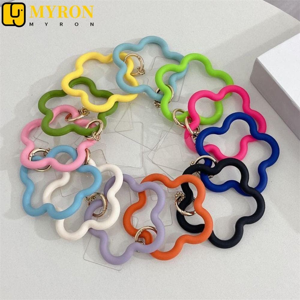 Correias Para Celular MYRON1 , Fivela De Pulseira De Silicone Com Corrente Anti-Queda , Cordão Telefone Em Formato De Es