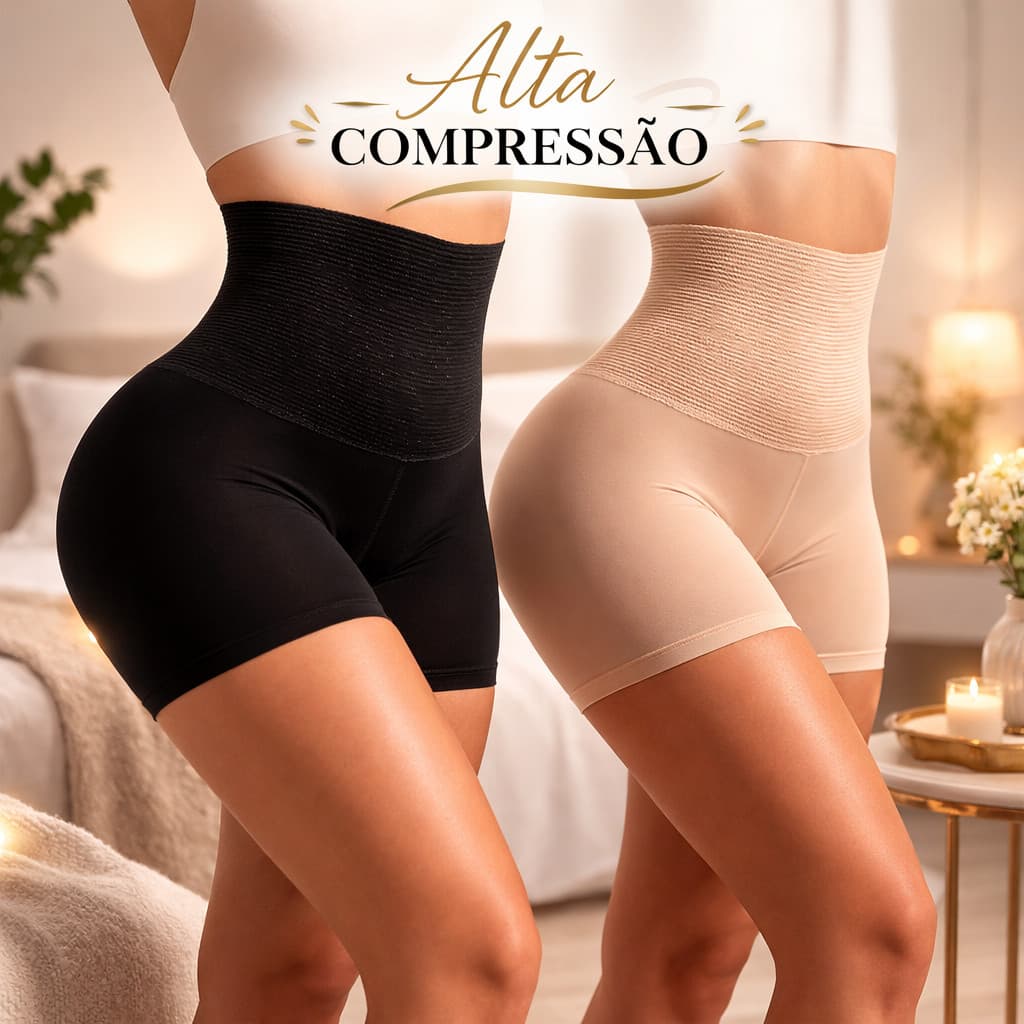 Bermuda Cinta Modeladora Short Feminino Modelador Alta Compressão Reduz Medidas