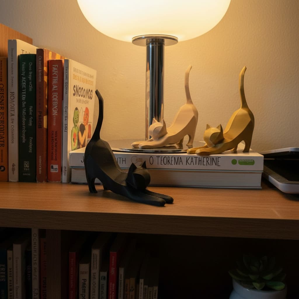 Gato Decorativo Minimalista Escultura Moderna Sala Quarto
