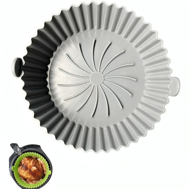 Kit 2 Forma De Airfryer Cesto Silicone Para Air Fryer Forno Microondas Fritadeira Assadeira Reutilizável Antiaderente