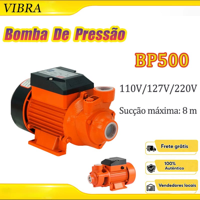 Bomba De Água Periférica BP500  De 1/2 HP (0.5 kW) , 110V/220V , Para Poços , Cisternas E Irrigação Residencial