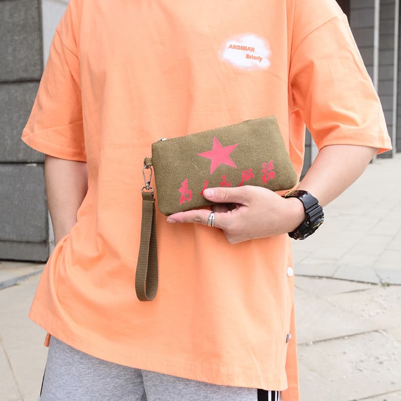 Bolsa masculina bolsa de embreagem de lona masculina bolsa de embreagem Casual bolsa de clipe masculina de grande capaci